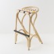 VIRAGE design rattan barstool with multicolour woven straps