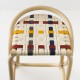 Tabouret de bar en rotin design VIRAGE large avec sangles multicolores vue de dessus