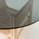 Table basse en rotin avec plateau en verre design CORRIDOR plateau vue de dessus