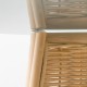 Table basse en rotin avec plateau en verre design CORRIDOR zoom tressage du rotin et plateau vue de dessous