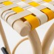 Tabouret de bar en rotin design VIRAGE large avec sangles jaunes zoom sangles