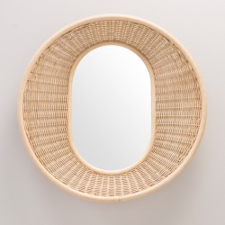 ONDE vertical design rattan mirror