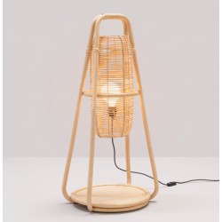 Lampe à poser design en rotin NACELLE