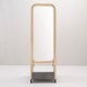 Front view of the PANÔ design rattan mirror