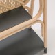 Foot detail of the PANÔ design rattan shelf