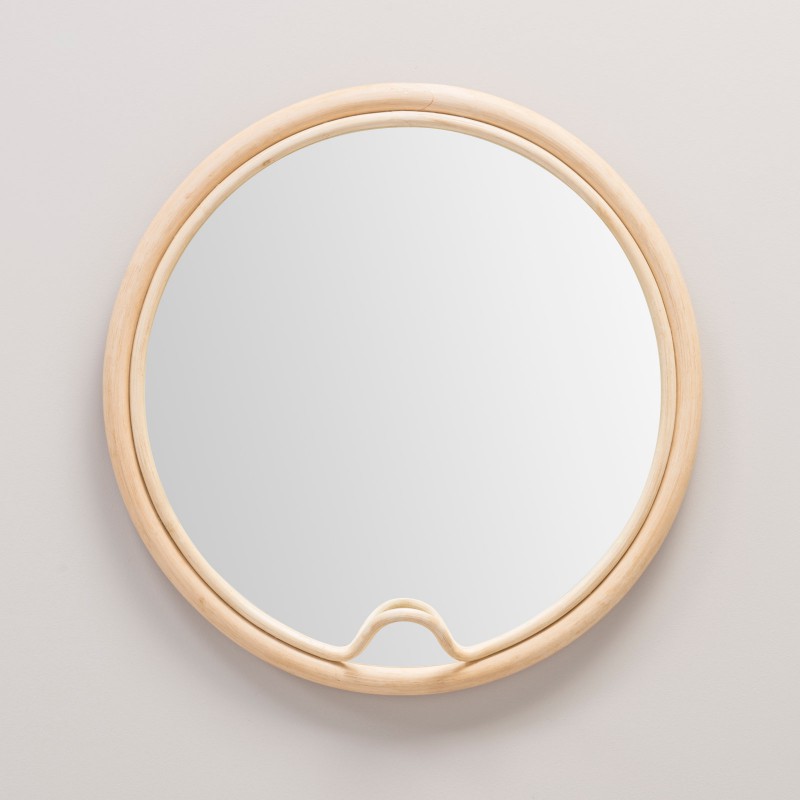 Miroir en rotin design LASSO rond