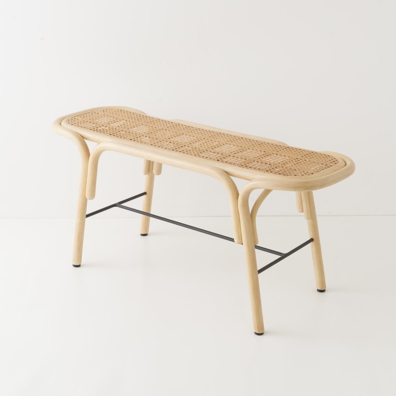 TRAVERSE design rattan bench by AC/AL Studio for Orchid Edition