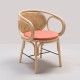 Design rattan CONTOUR table armchair with Gabriel Fabrics Capture Pink cushion