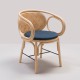 Design rattan CONTOUR table armchair with Gabriel Fabrics Mood Dark Blue cushion