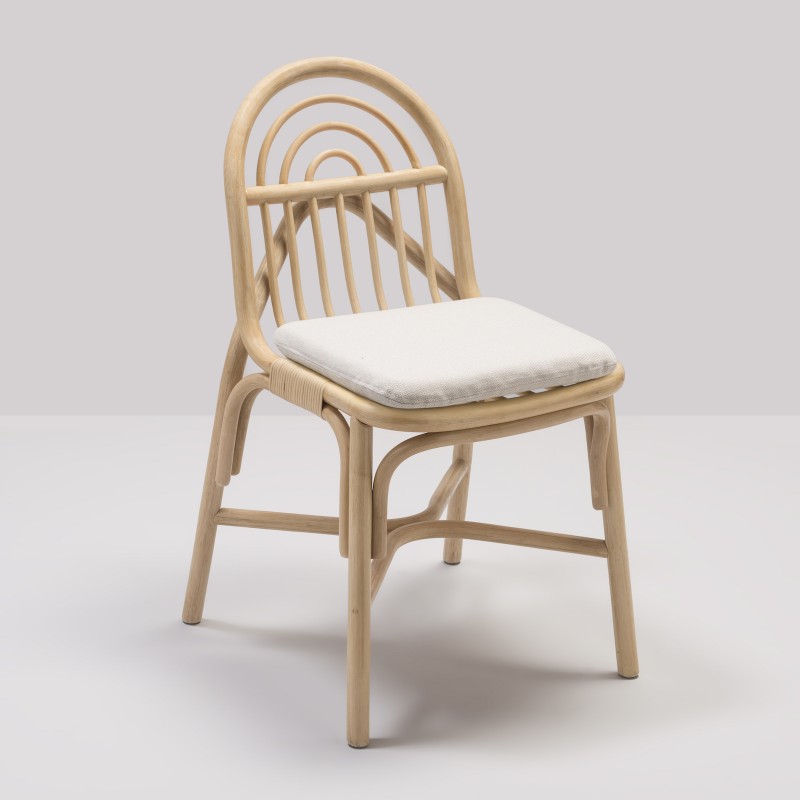 Chaise en rotin design SILLON avec coussin tissu Migliore