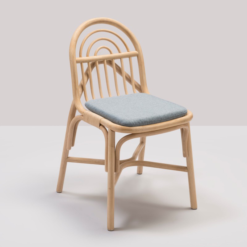 SILLON design rattan chair with Medley grey fabric cushion