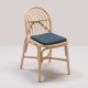 Chaise en rotin design SILLON avec coussin Mood bleu de Gabriel Fabrics