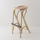 VIRAGE design rattan barstool with Brique red woven straps