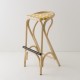 VIRAGE design rattan barstool with Bouton d'Or yellow woven straps