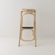 VIRAGE design rattan barstool with Bouton d'Or yellow woven straps - back view