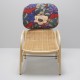 PLUS design rattan rattan armchair with IDRIS exotic fabric by Thevenon - front view