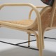 Detail of PLUS design rattan rattan armchair with IDRIS exotic fabric by Thevenon - back view