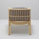 HUBLOT design rattan armchair Marquetry blue fabric by Sunbrella back view