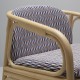 Cushion detail of the HUBLOT design rattan armchair Marquetry blue fabric by Sunbrella