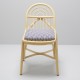 SILLON design rattan chair with Marquetry blue fabric cushion - front view