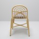 SILLON design rattan chair with Marquetry blue fabric cushion - back view