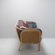 BÔA design rattan and caning sofa with Idris fabric by Thevenon