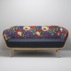 BÔA design rattan sofa with IDRIS + night blue fabrics