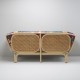 BÔA design sofa in rattan and caning with a mix of beige and Idris fabric