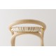 Back of the VIRAGE rattan bar stool with yellow and red straps