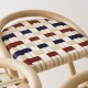 VIRAGE design rattan barstool with red & blue straps