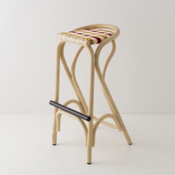 Tabouret de bar VIRAGE jaune & rouge