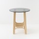 Petite table basse en rotin et plateau de verre design CORRIDOR vue de face